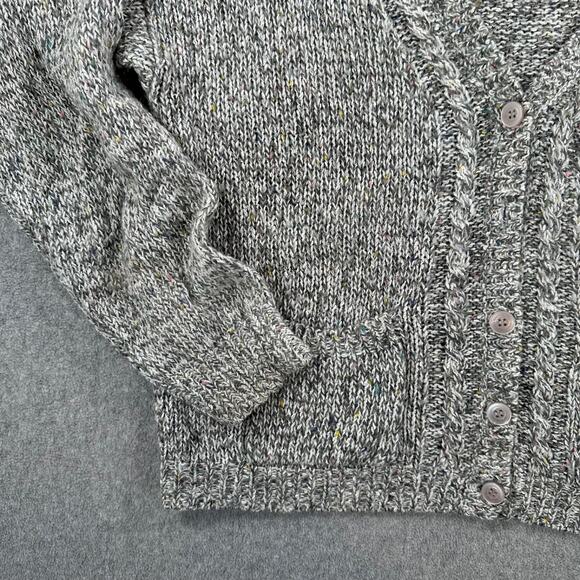 Vintage Objectives Knit Cardigan Sweater Women's X-Large Gray Granny V-Neck - Picture 2 of 7